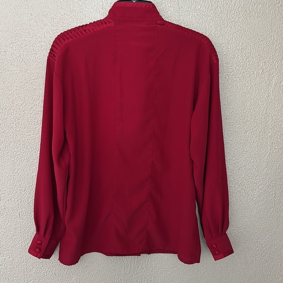 VTG Women’s OSCAR DE LA RENTA Polyester Top Womens Clergy Chef Fashion 6 Red - Picture 8 of 10